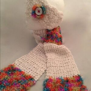 Handmade Crochet Scarf and Headband/ Earwarmer Set